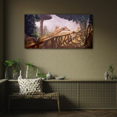 Abstraction squirrel giraffe Glass Wall Art