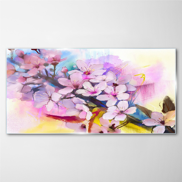 Floral explosion of colors Glass art print