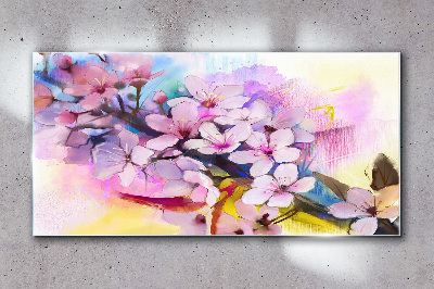 Floral explosion of colors Glass art print