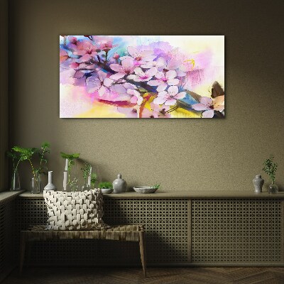 Floral explosion of colors Glass art print
