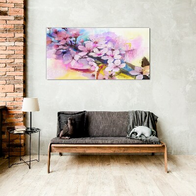 Floral explosion of colors Glass art print