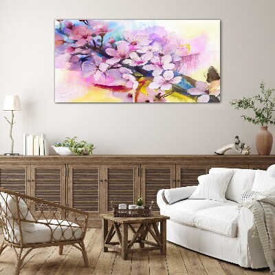 Floral explosion of colors Glass art print