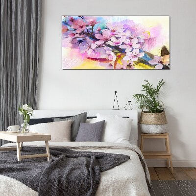 Floral explosion of colors Glass art print