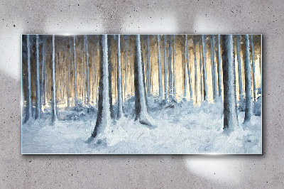 Abstraction winter dream nature Glass Wall Art