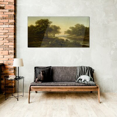 A peaceful rural landscape Wall art on glass