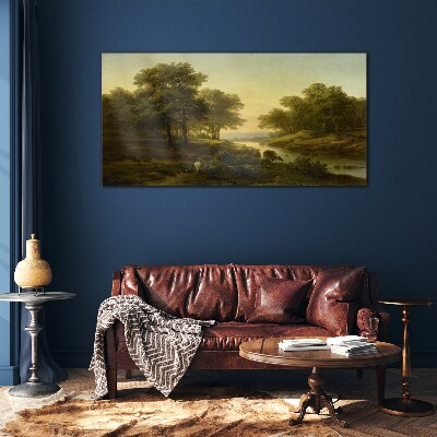 A peaceful rural landscape Wall art on glass