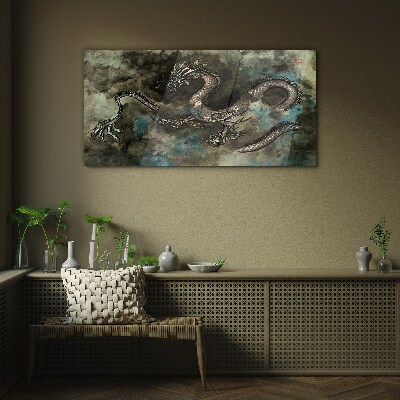 Dragon in the clouds Glass art print