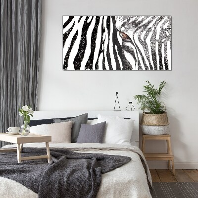 Animal zebra stripes Glass Print