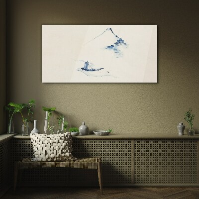 Abstraction mountains snow Glass Wall Art