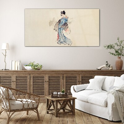 Geisha in traditional kimono Glass art print