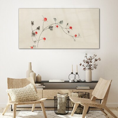 Floral ribbon Glass art print