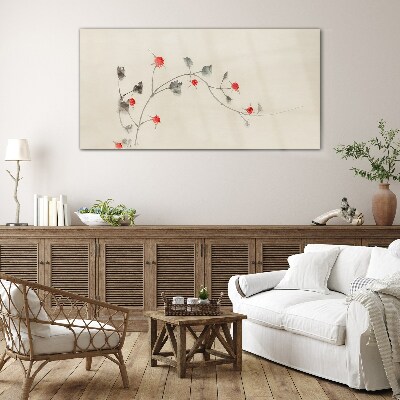 Floral ribbon Glass art print