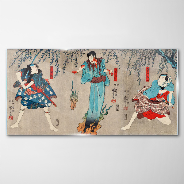 Traditional Japanese stage Wall art on glass
