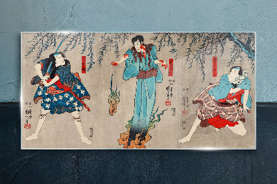 Traditional Japanese stage Wall art on glass