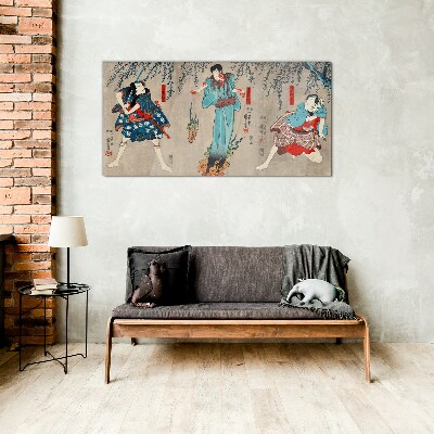 Traditional Japanese stage Wall art on glass