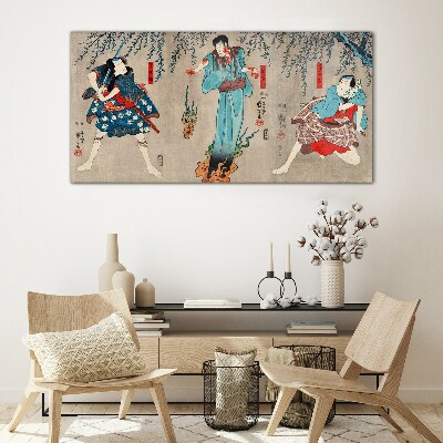 Traditional Japanese stage Wall art on glass