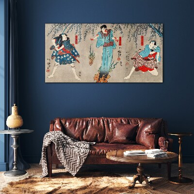 Traditional Japanese stage Wall art on glass