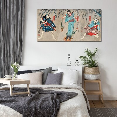 Traditional Japanese stage Wall art on glass