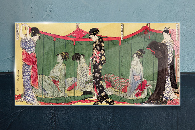 A scene from Japanese everyday life Wall art on glass
