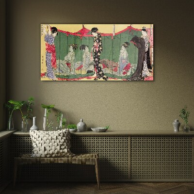 A scene from Japanese everyday life Wall art on glass