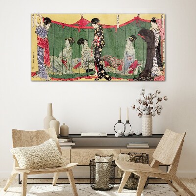 A scene from Japanese everyday life Wall art on glass