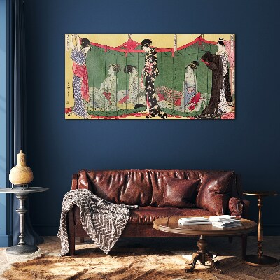 A scene from Japanese everyday life Wall art on glass