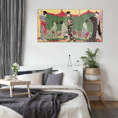 A scene from Japanese everyday life Wall art on glass
