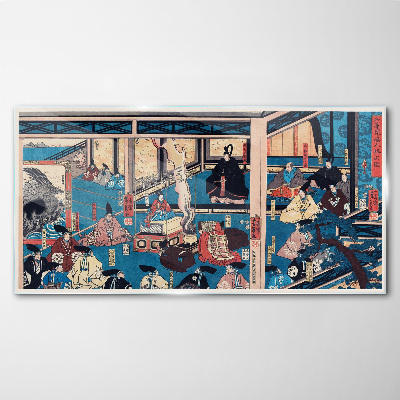 A Scene from Japanese Life Glass art print