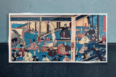 A Scene from Japanese Life Glass art print