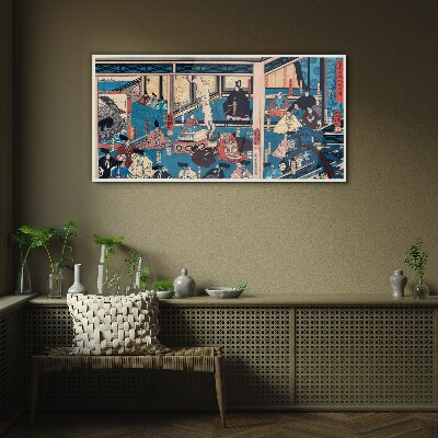 A Scene from Japanese Life Glass art print