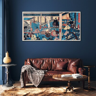 A Scene from Japanese Life Glass art print