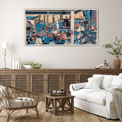 A Scene from Japanese Life Glass art print