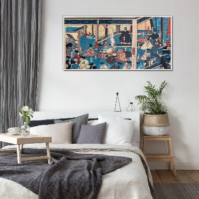 A Scene from Japanese Life Glass art print