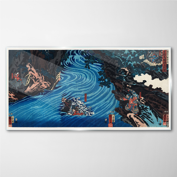A wave on the river Glass art print