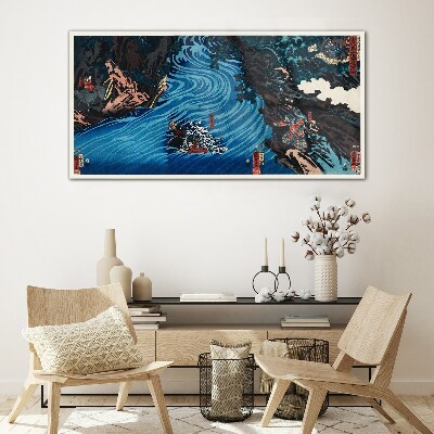 A wave on the river Glass art print