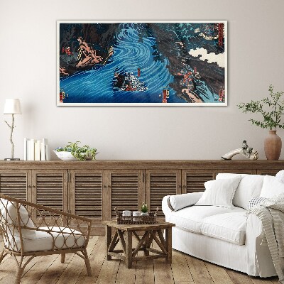 A wave on the river Glass art print