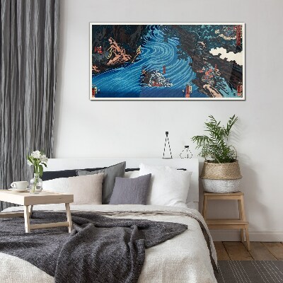 A wave on the river Glass art print