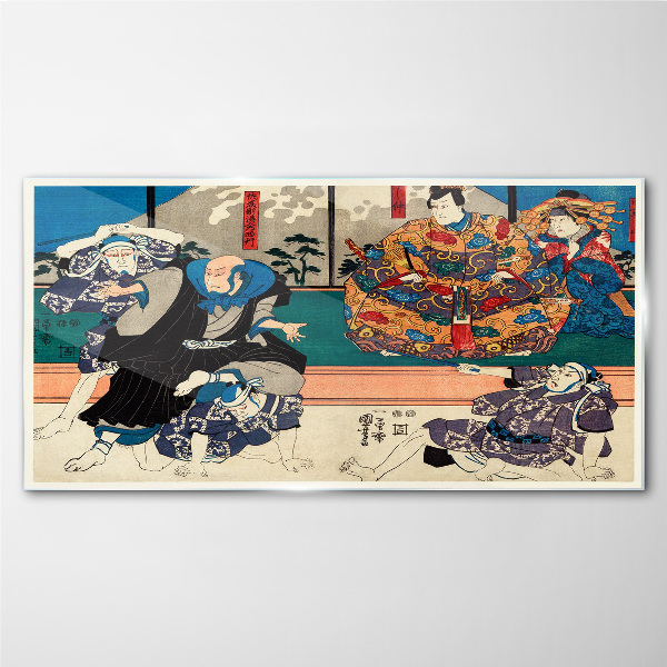 Traditional Japanese stage Wall art on glass