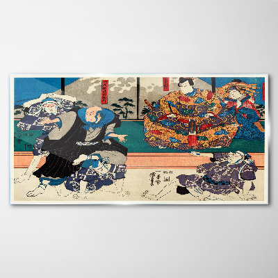 Traditional Japanese stage Wall art on glass
