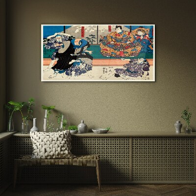Traditional Japanese stage Wall art on glass