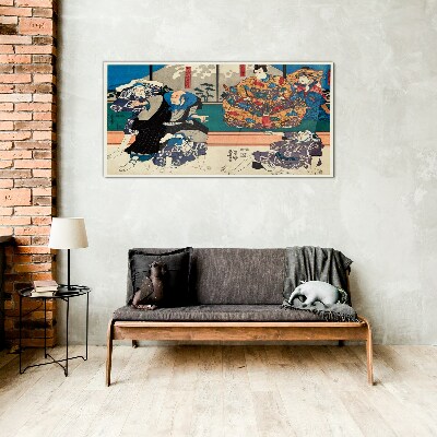 Traditional Japanese stage Wall art on glass