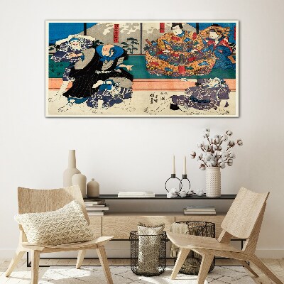 Traditional Japanese stage Wall art on glass