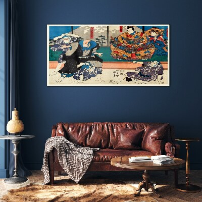 Traditional Japanese stage Wall art on glass