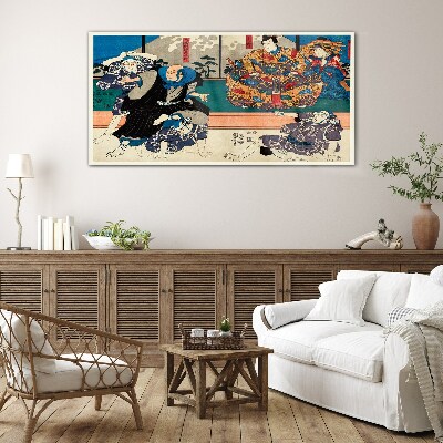 Traditional Japanese stage Wall art on glass