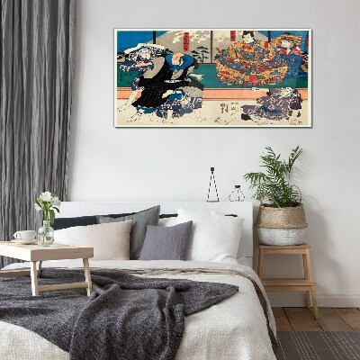 Traditional Japanese stage Wall art on glass