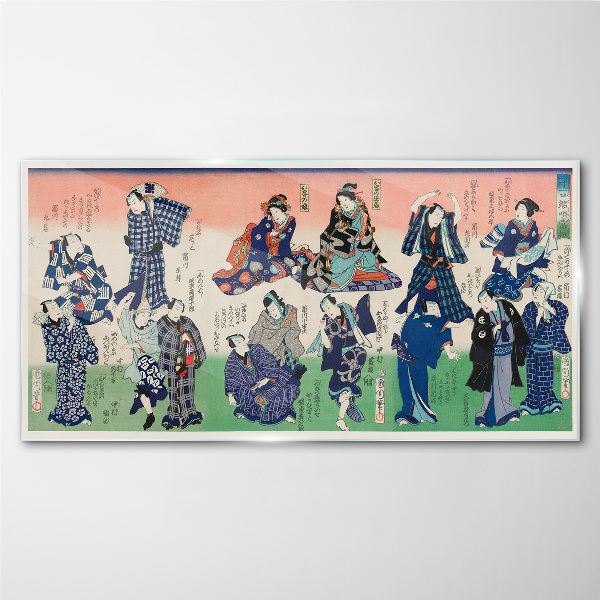Traditional Japanese dances Wall art on glass