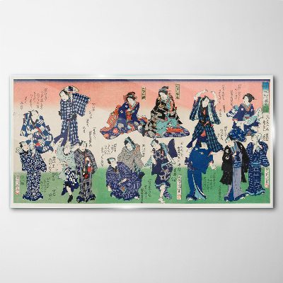 Traditional Japanese dances Wall art on glass