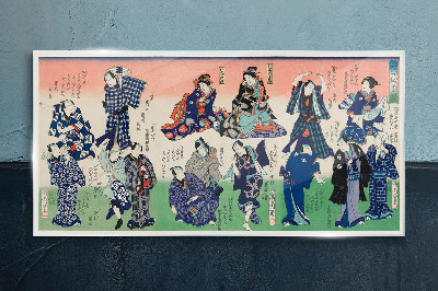 Traditional Japanese dances Wall art on glass