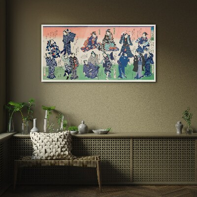 Traditional Japanese dances Wall art on glass