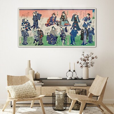 Traditional Japanese dances Wall art on glass